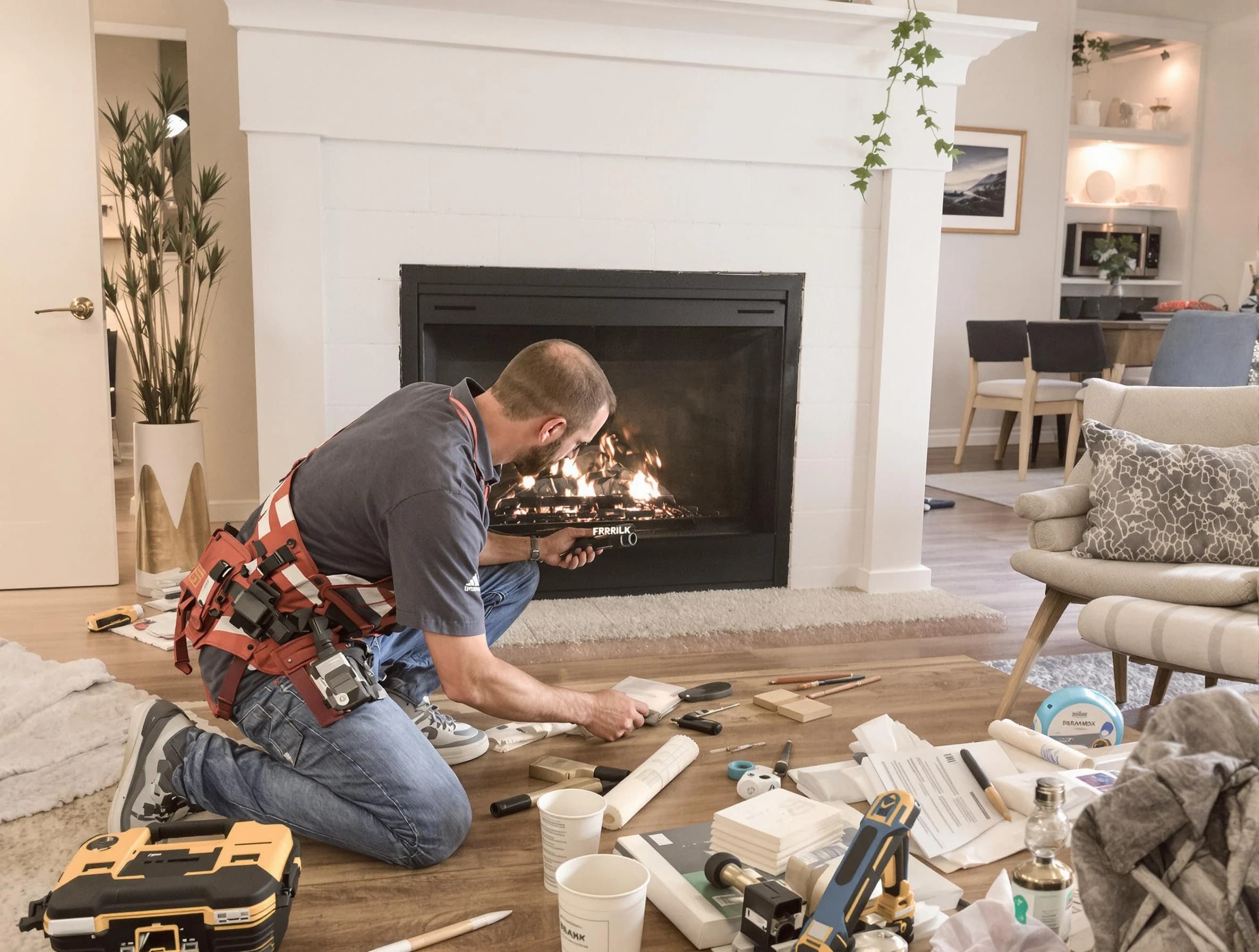 White House Chimney Sweep performing fireplace repair in White House, TN
