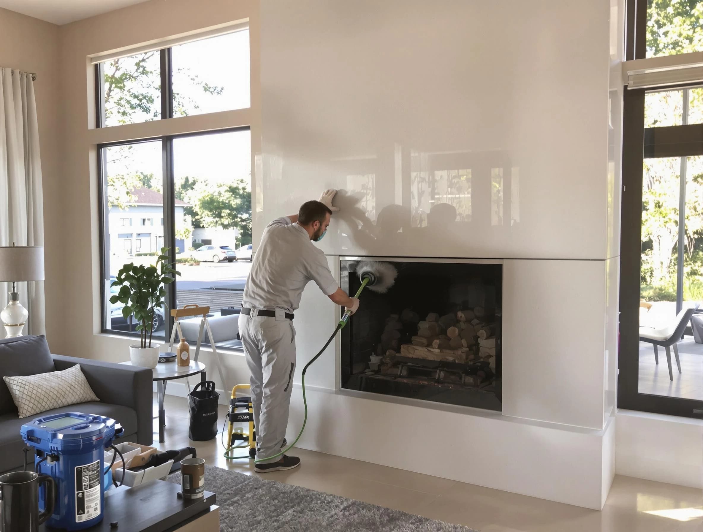 White House Chimney Sweep performing thorough soot removal in White House, TN