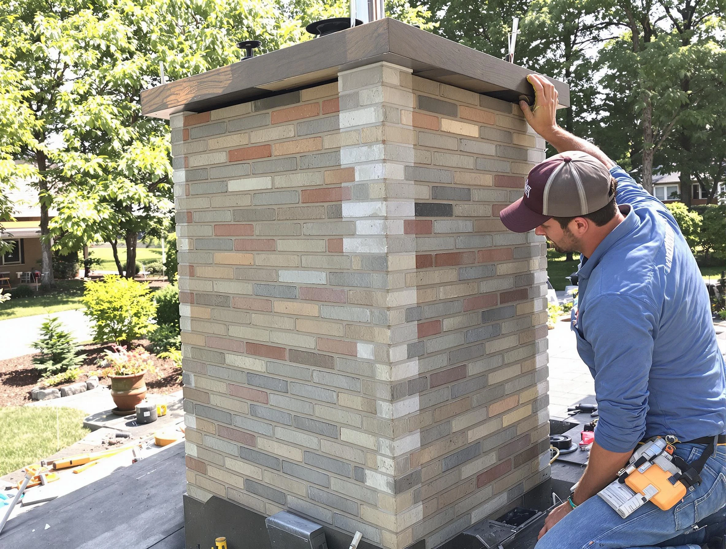 White House Chimney Sweep completing a modern chimney remodel in White House, TN