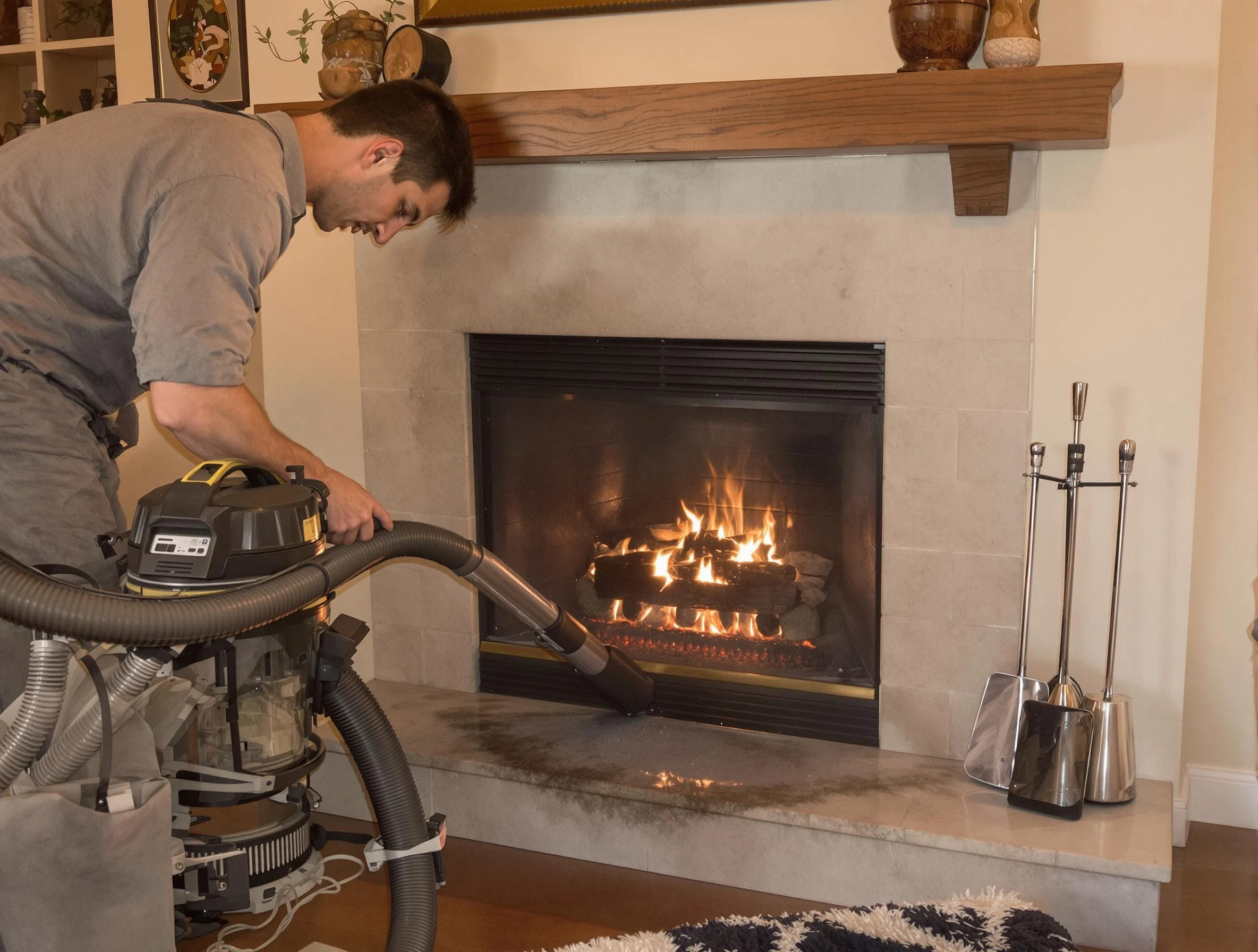 Routine fireplace upkeep by White House Chimney Sweep in White House, TN